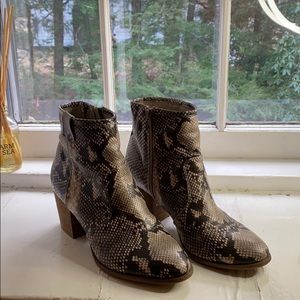 Faux Snake Skin Booties